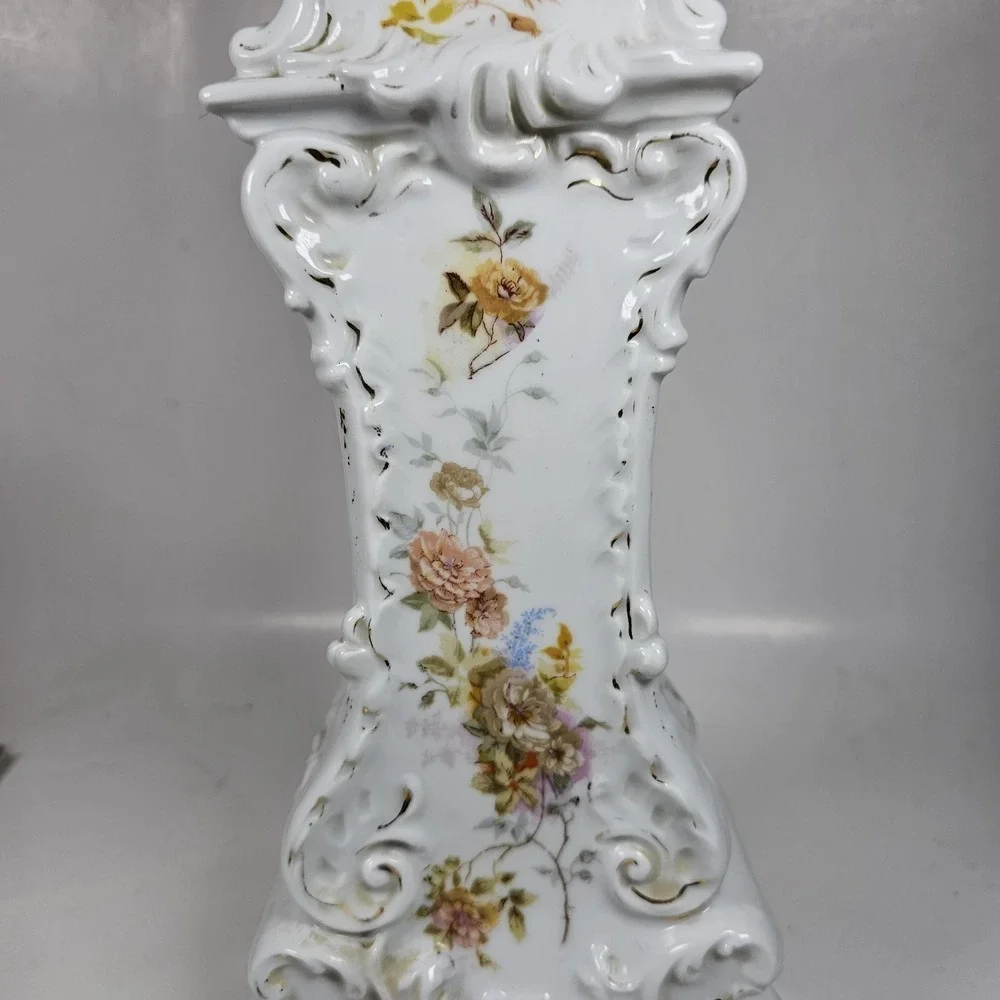 Antique Vtg New Haven Porcelain White Floral 15.5